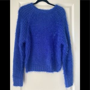 Vestique Blue Eyelash Sweater - Size (M)